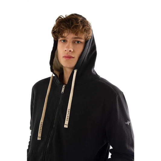 Hoodie Full Zip Up Long Sleeve Sweatshirt - Black