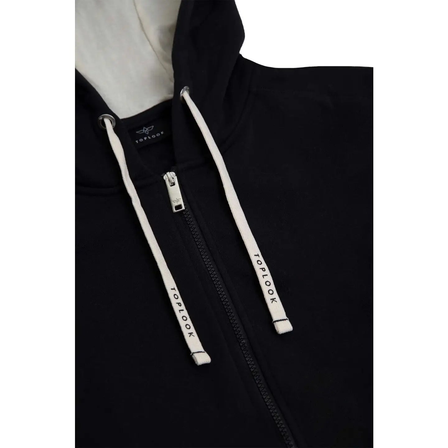 Hoodie Full Zip Up Long Sleeve Sweatshirt - Black