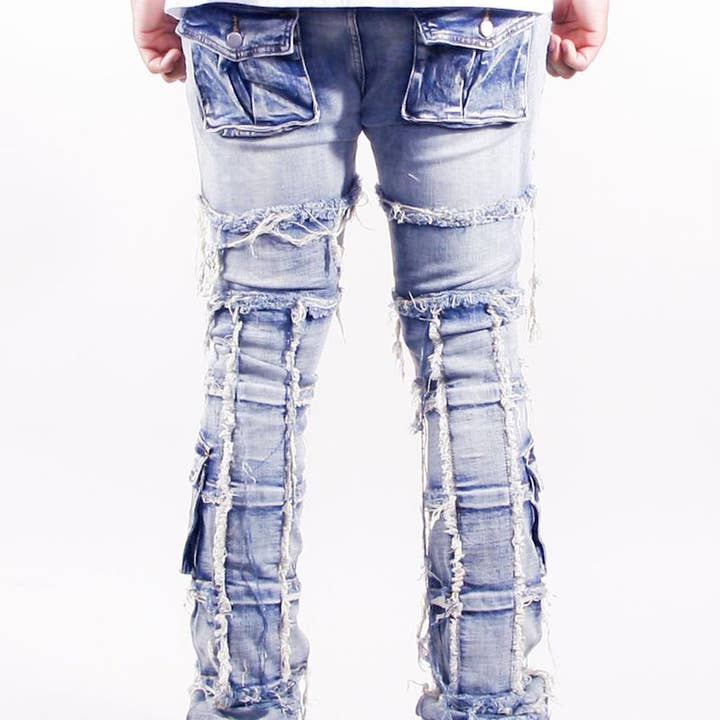 Destroyer Cargo Stack Jeans Light Wash