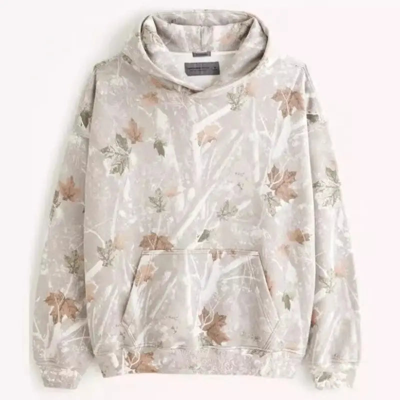 Trendy Viral Forest Camo Print Oversized Hoodie