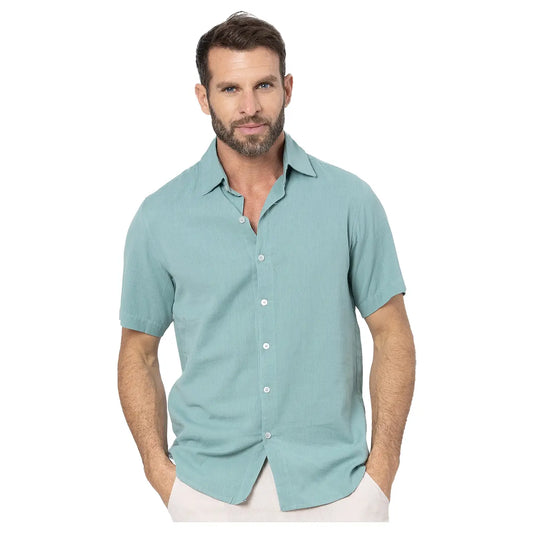 Men's Summer Linen Shirt Short Sleeve
