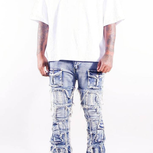 Destroyer Cargo Stack Jeans Light Wash