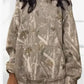 Trendy Viral Forest Camo Print Oversized Hoodie