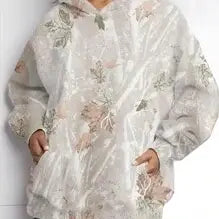 Trendy Viral Forest Camo Print Oversized Hoodie