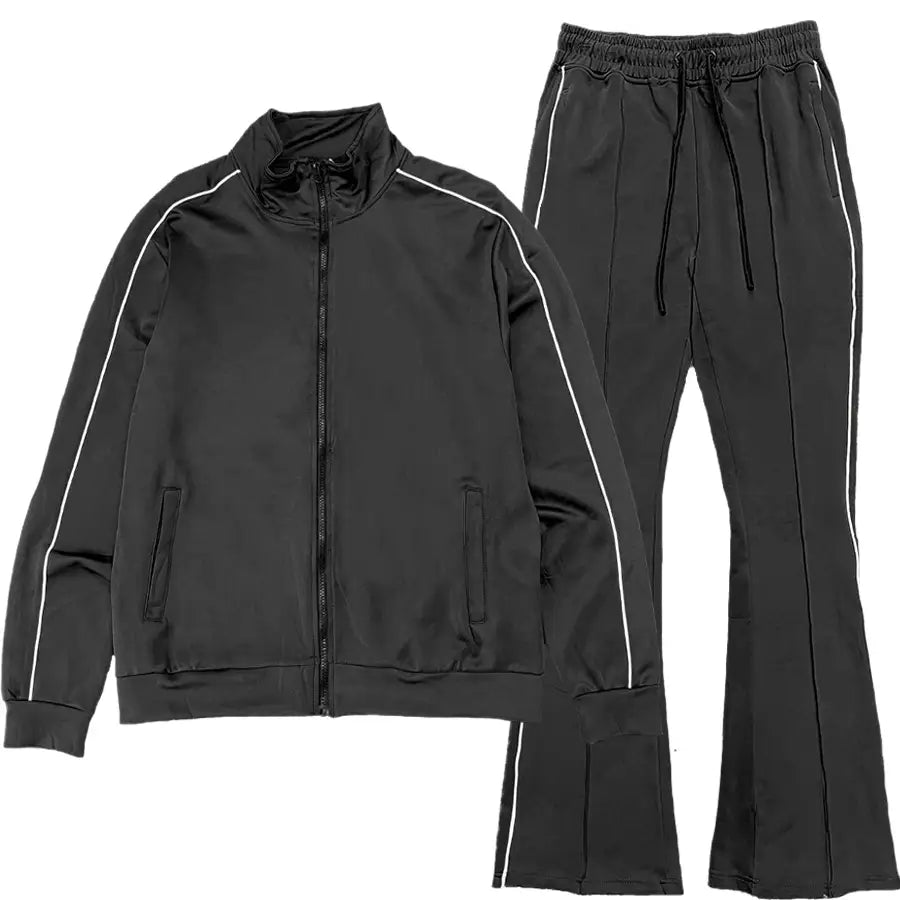 Mens Stacked Flare Track Suit Set